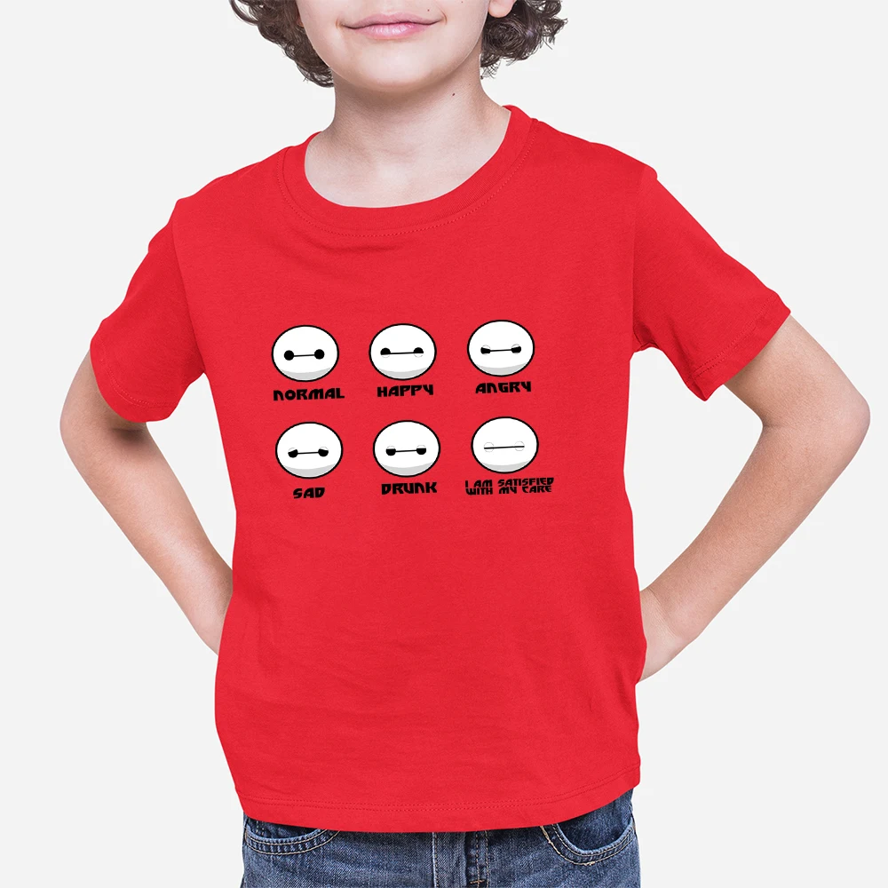 

Fun Cute Baymax Print Home Casual Boys Tshirt Dsiney Big Hero 6 Fashion Kids Teen Shirt Short Sleeve Children's Top Dropship