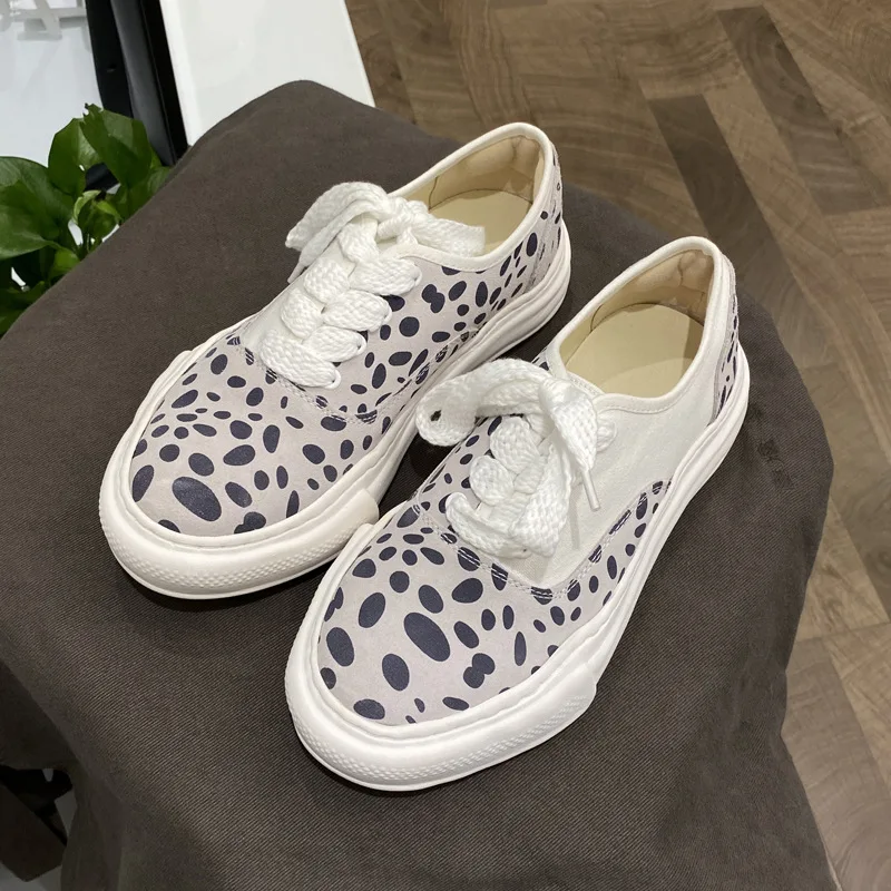 

Японские брендовые туфли, повседневные кожаные туфли на толстой подошве с распашным принтом зебры и леопардовым принтом, женские и мужские ...