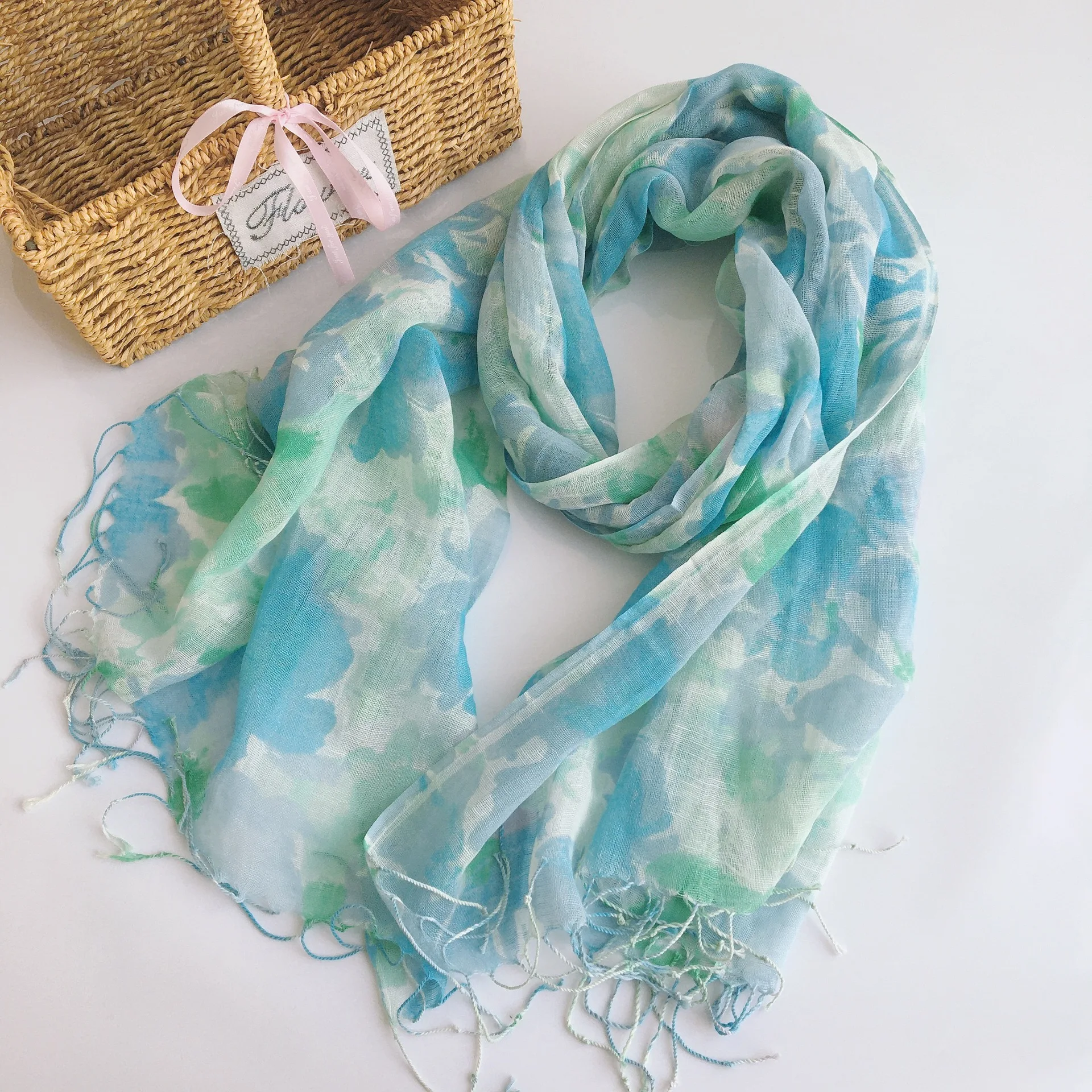 

Fashion Gradient Lurex Glitter Hijab Scarf Maxi Wraps Scarves Autumn Headhand Shawls Muslim White