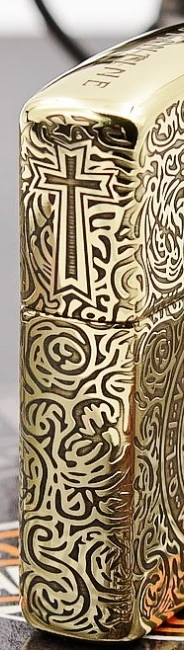 

ZHY brass Five-sided Carving Catholic Christian Cross Holy Father Lighter