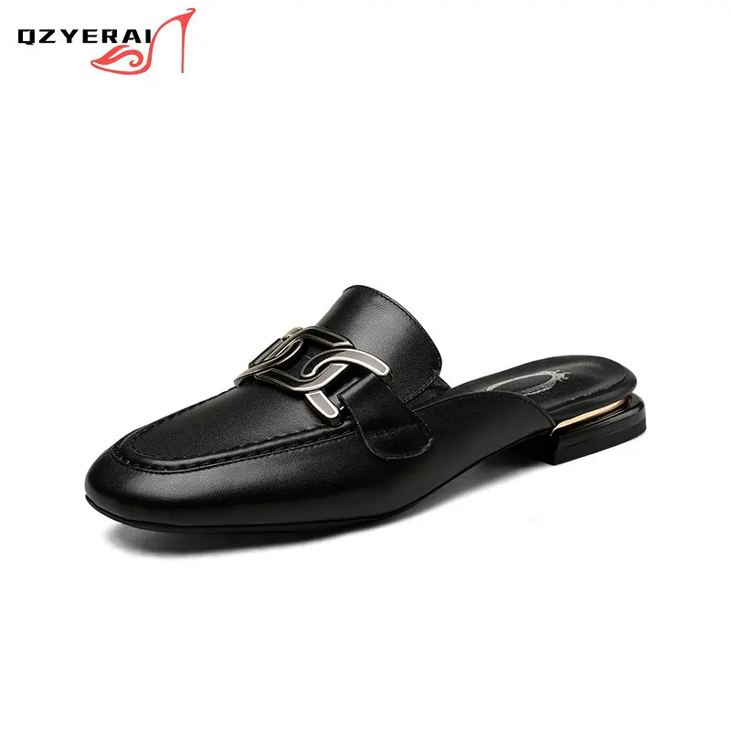 

New Luxury Goods Women Slippers Genuine Leather Shoes Sexy Outdoor Indoor Party Slippers 100% Cowhide Sandals