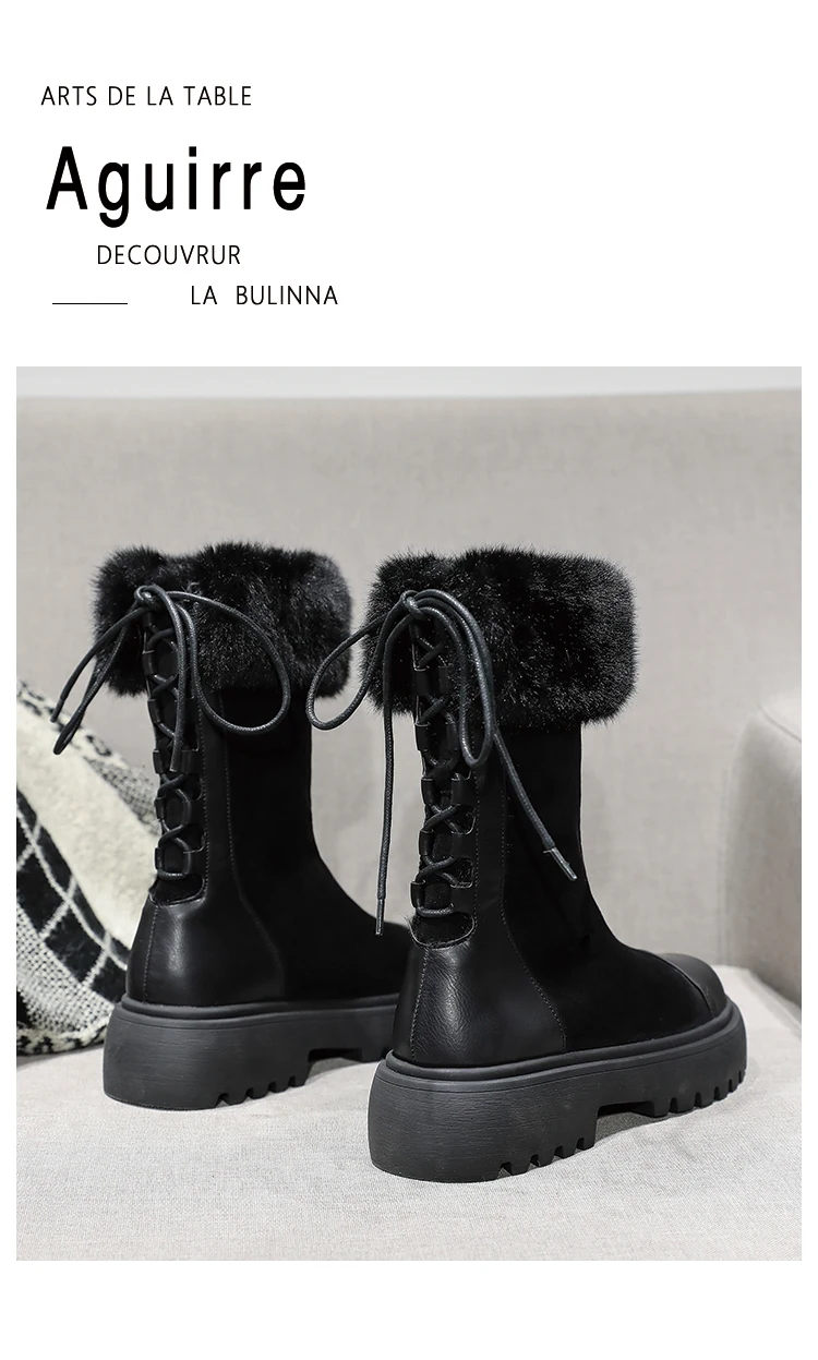 ERNESTNM/женские ботинки; теплые зимние ботинки черного цвета с плюшевой подкладкой; женские популярные хлопковые ботинки; удобные ботинки до середины икры; botas mujer invierno