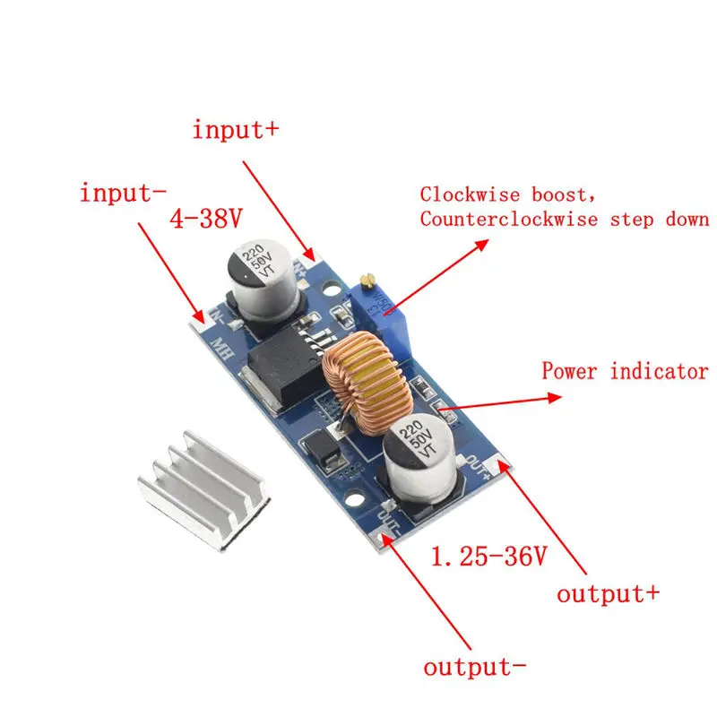 Лучшие предложения 5 шт. 5A Xl4015 Dc-Dc 4-38V до 1 25-36V 24V 12V 9V 5V понижающий Регулируемый