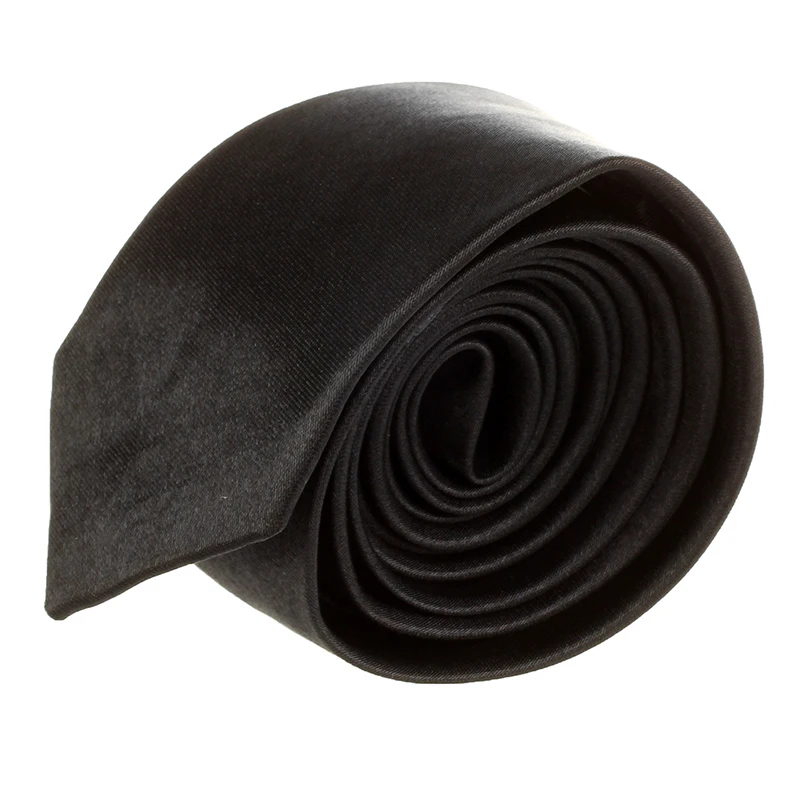 

Unisex Casual Necktie Skinny Slim Narrow Neck Tie - Black