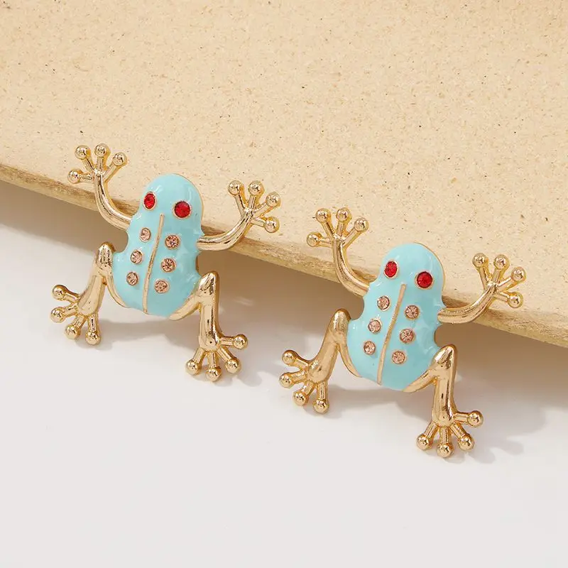 

Cartoon Animal Frog Earrings for Women Metal Rhinestone Vintage Gothic Frogs Earring Girls Party Birthday Statement Jewelry Gift