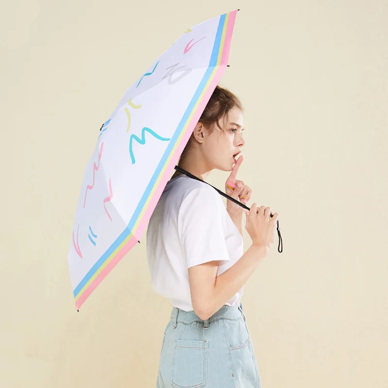 

Милый женский зонт от солнца с УФ-защитой, маленький портативный мини-зонт для женщин, ультра-светильник, Красивый японский зонт для путешес...