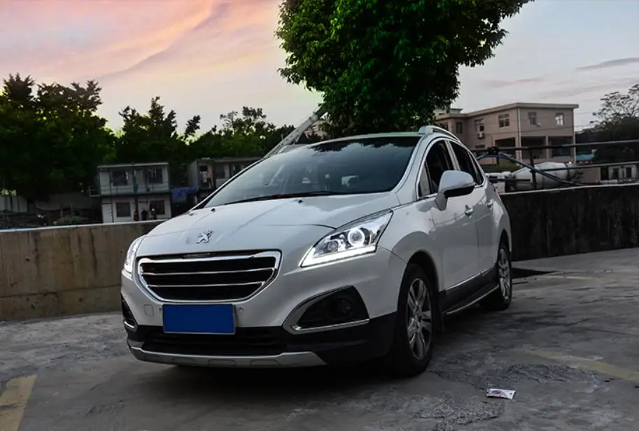 2013~ г. Автомобильный bupmer головной светильник для peugeot 3008 головной светильник автомобильные аксессуары светодиодный DRL HID xenon fog для peugeot 3008 налобный фонарь