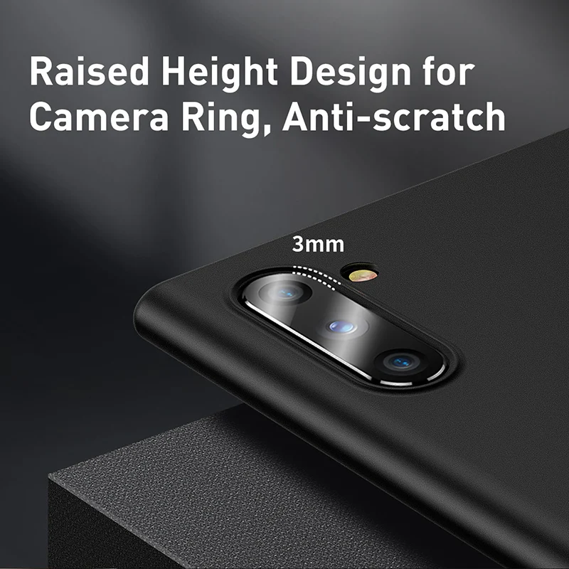 Супертонкий чехол Baseus с крыльями для Samsung Note 10 Plus гладкий жесткий из