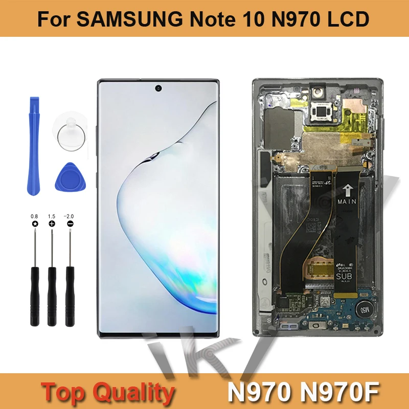 

Super Amoled LCD Display For Samsung Galaxy Note 10 SM-N970 N970F Touch Screen Digitizer Assembly With Frame Replacement Part