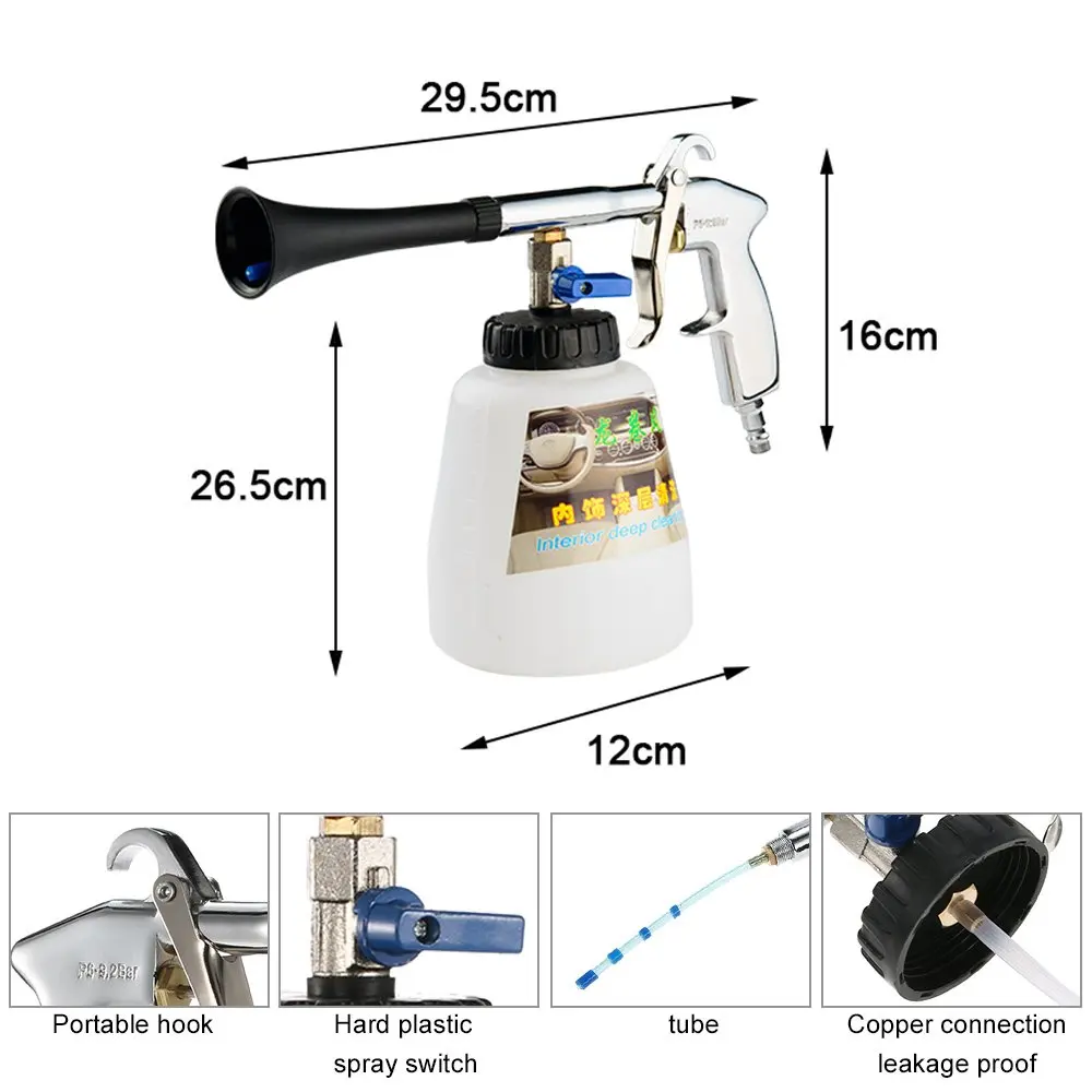 

New 2 in 1 Black preto Bearing tornador cleaning gun high pressure car washer tornador foam gun car tornado Vacuum cleaner
