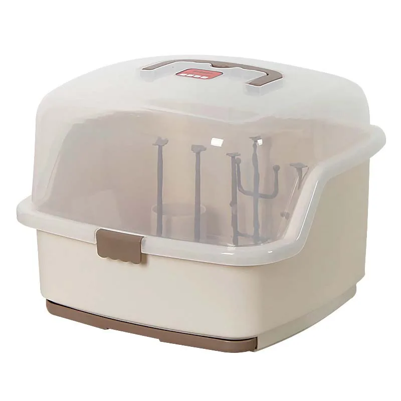 

Портативная прозрачная сушилка для бутылок С Пылезащитным покрытием, коробки для хранения посуды для детей, пищевой стандарт