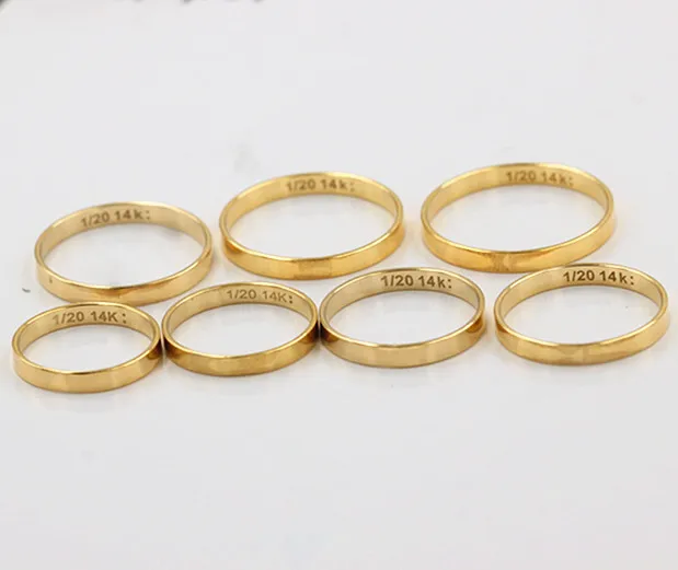 Золотое плоское кольцо с покрытием из золота 14 к изящное простое изысканная