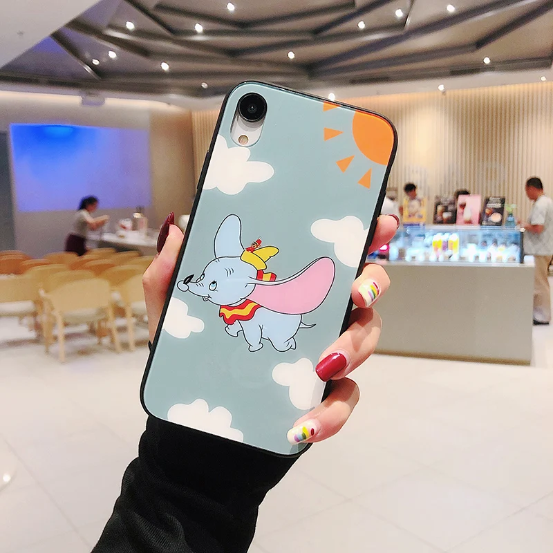 Модный дизайнерский мультяшный стеклянный чехол для телефона iphone 11 Pro X XR XS Max