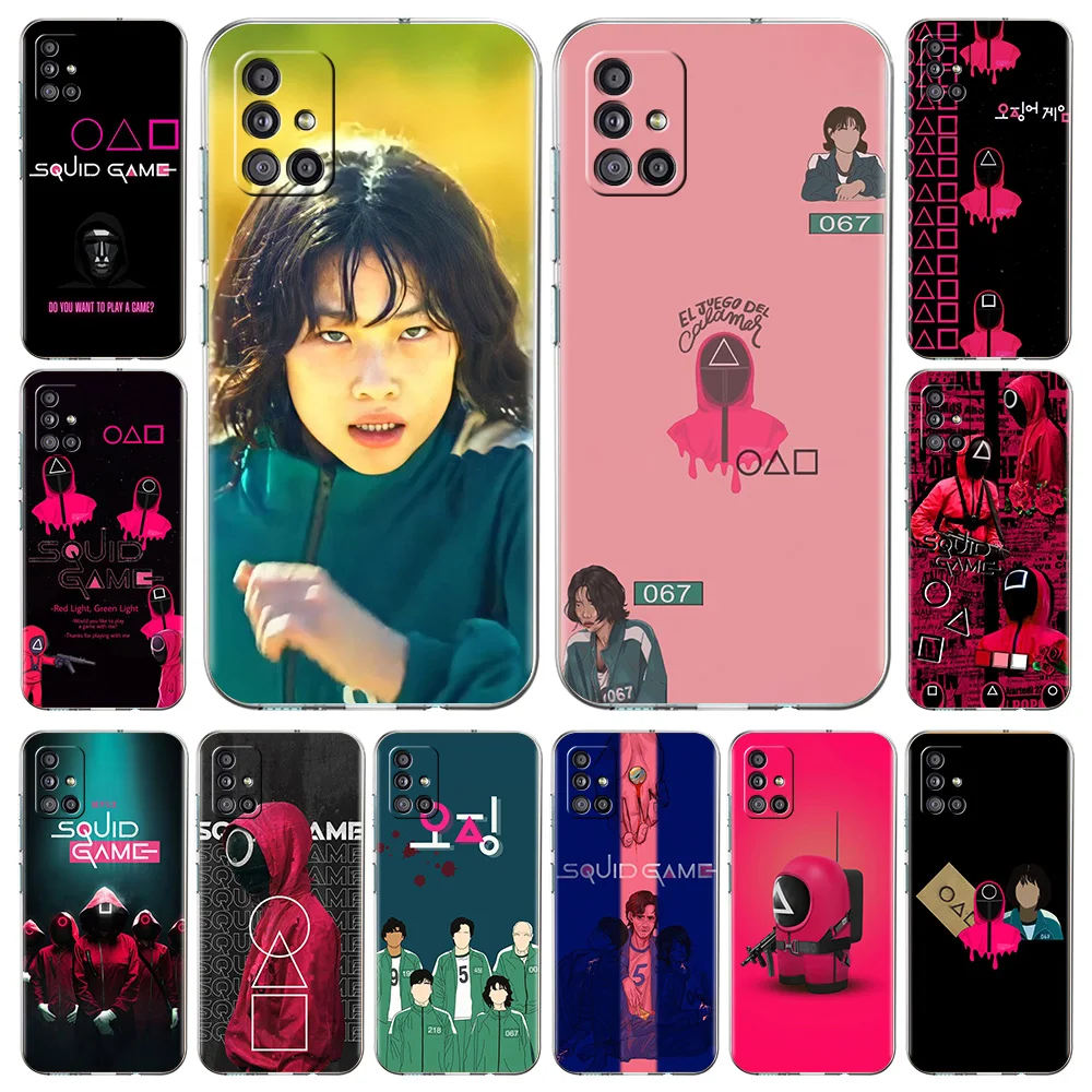 

Squid Game 067 456 Phone Case Cover For Samsung Galaxy A51 A71 A41 A31 A21S A11 A01 M31 Transparent Soft TPU Fundas Shell Coque