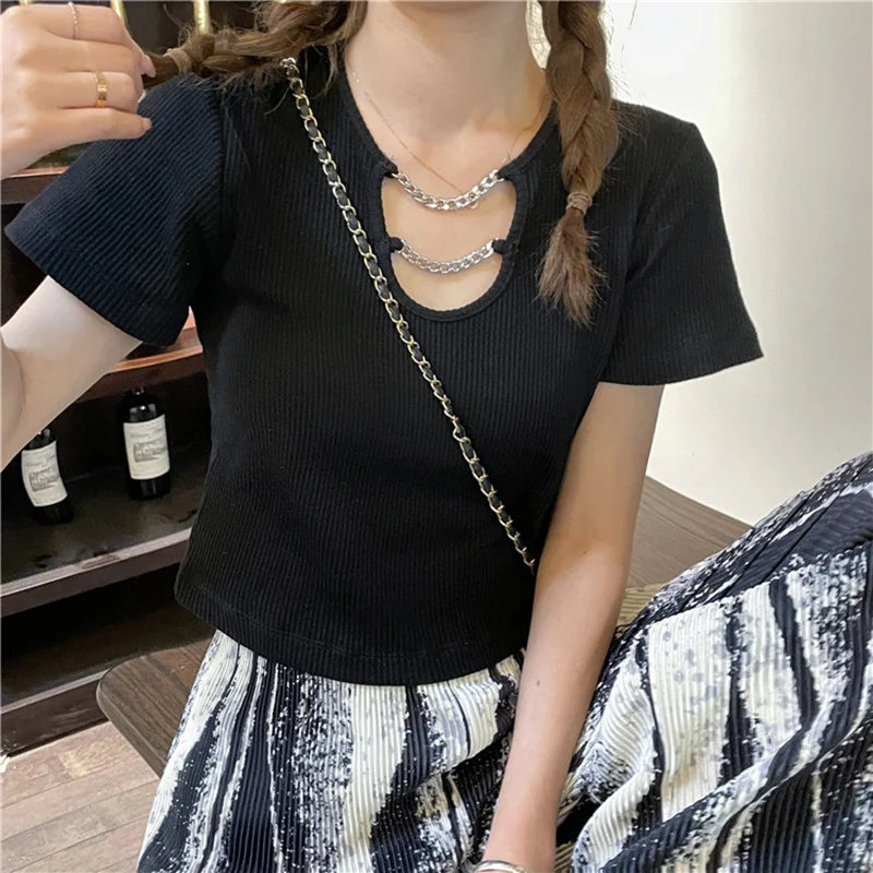 Короткая верхняя одежда футболка женская 2021 новая с короткими рукавами летние