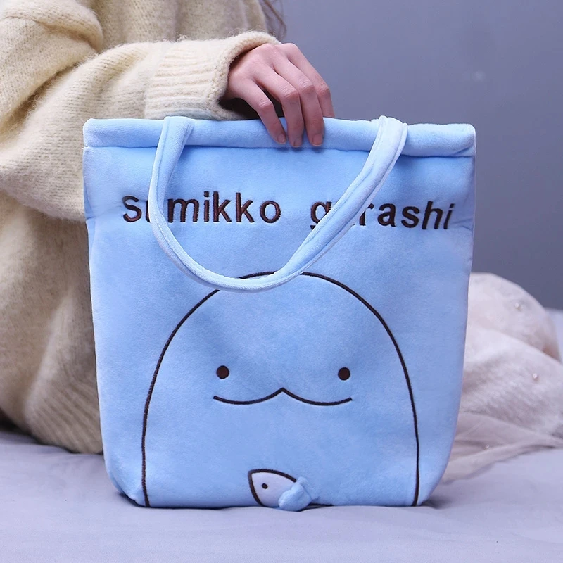 

Cute Sumikko Gurashi San-X Corner Plush Toy Cartoon Corner Bio Shoulder Bag Handbag Plush Penguin Cat Bear Doll Kids Girls Gift