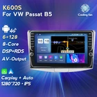 Автомобильный DVD Android 11 RDS DSP 4G LTE WIFI BT GPS-навигация для Volkswagen VW Passat B5 B7 Автомобильный мультимедийный видеоплеер Авторадио