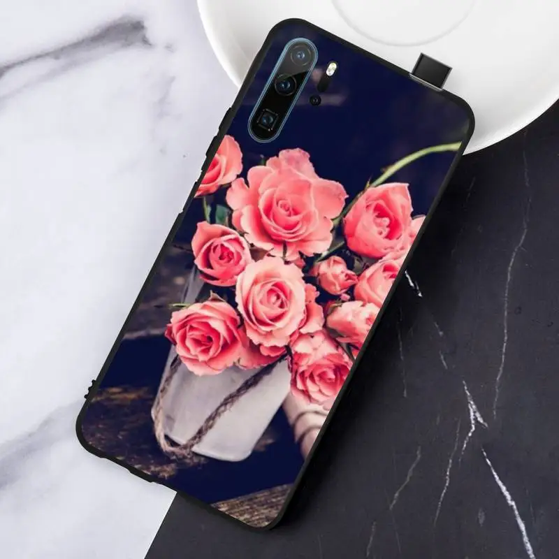 

Elegant Pink Purple Peony Flower Phone Case For Huawei honor Mate P 10 20 30 40 Pro 10i 9 10 20 8 x Lite