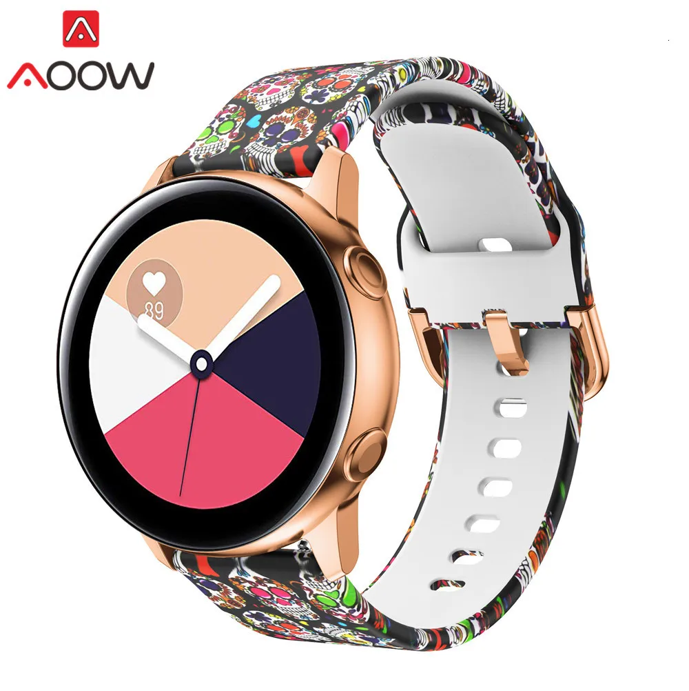 20 мм силиконовый ремешок для часов samsung Galaxy Watch Active 42 мм S2 Huami Amazfit Bip Leopard браслет с принтом ремешок Correa