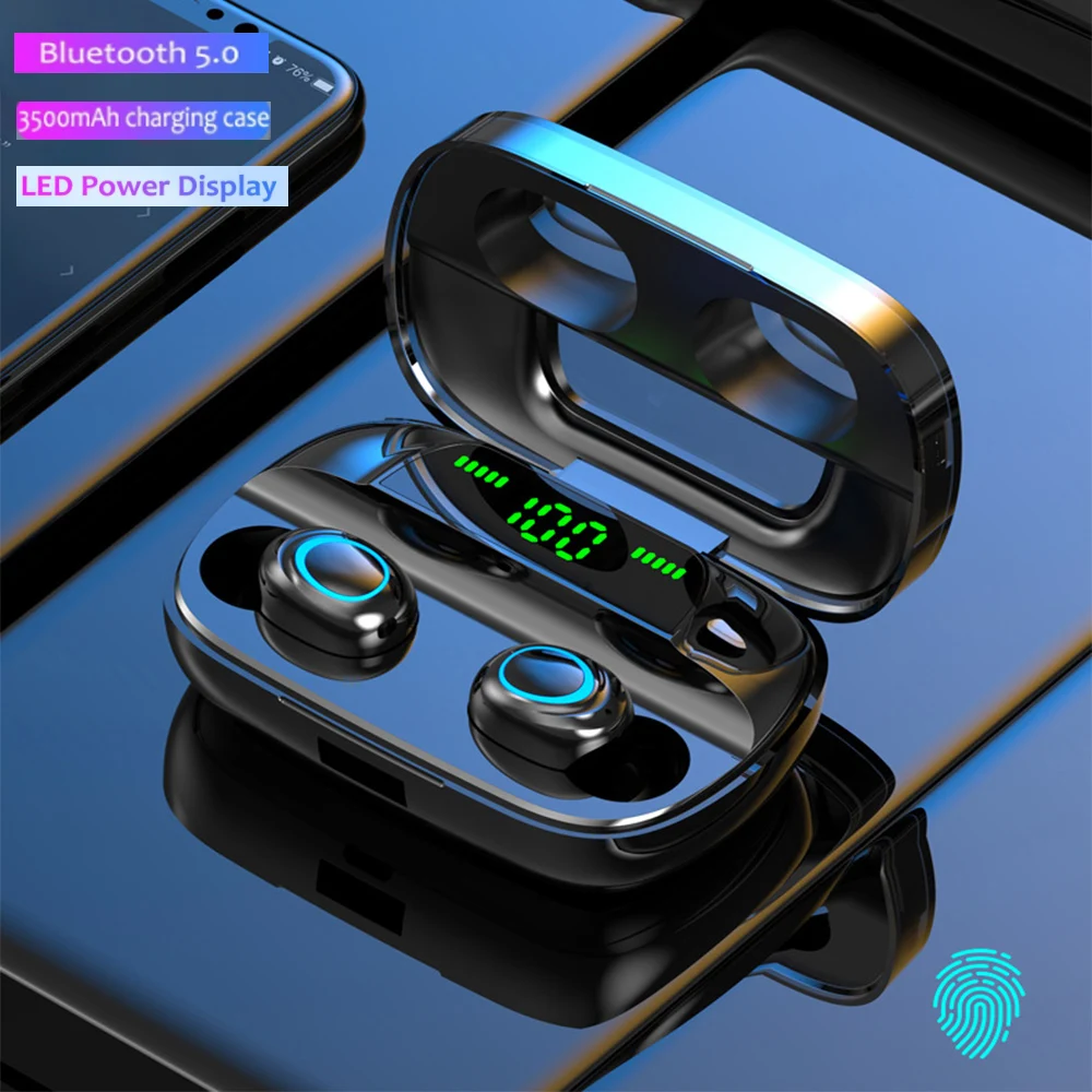 

Беспроводные наушники TWS, Bluetooth 5,0, беспроводные наушники, Спортивная стереогарнитура для бега, поддержка звонков HD