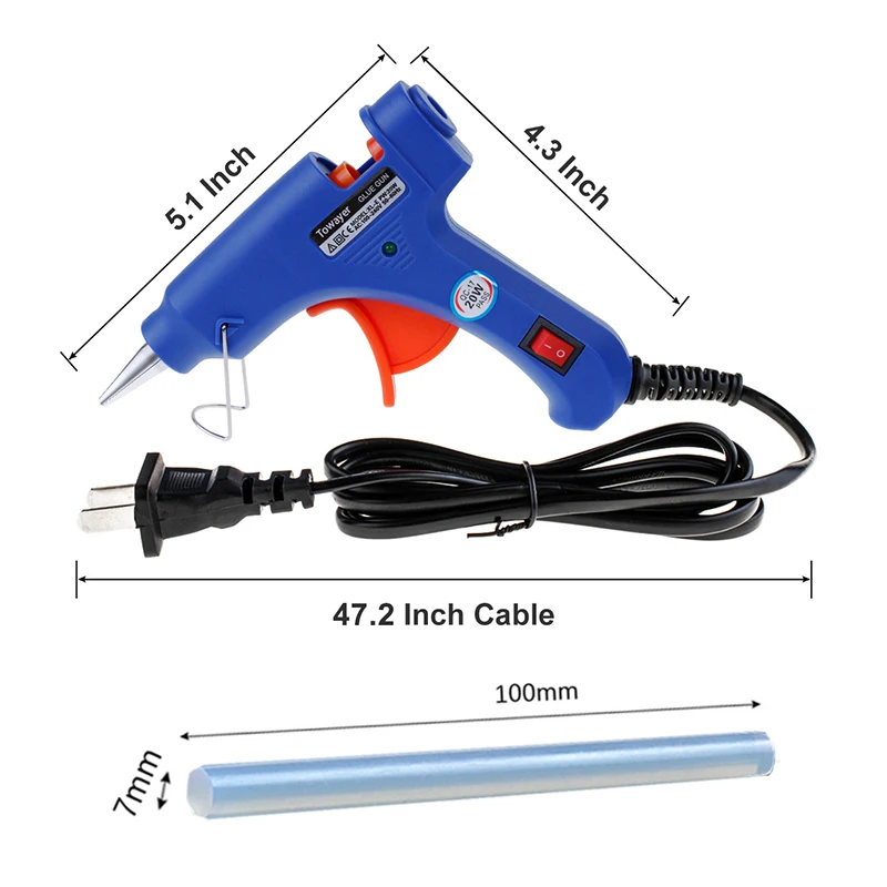 20W Electric Hot Melt Glue Gun Multifunctional Home Mini Heat Temperature switch Tool with Stick | Инструменты