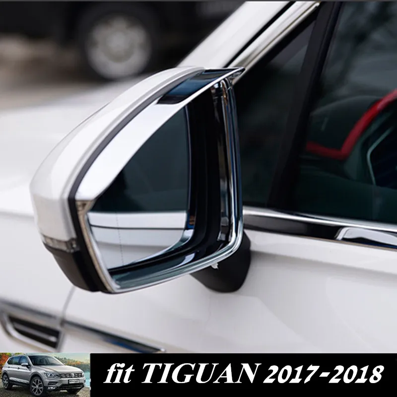 

For Volkswagen Tiguan 2017-2018 Car Rearview Mirror Rain Eyebrow Chromium Shade Shield Rain Gear Trims for Tiguan 2018