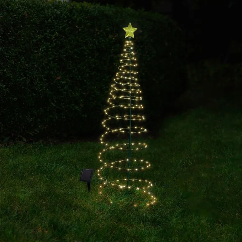 

NEW Christmas Tree Garden Decorative Lights Stars LED Solar Ground Light Outdoor Solar Energy Lamp Mosquito Coil Shape Sun Lamps