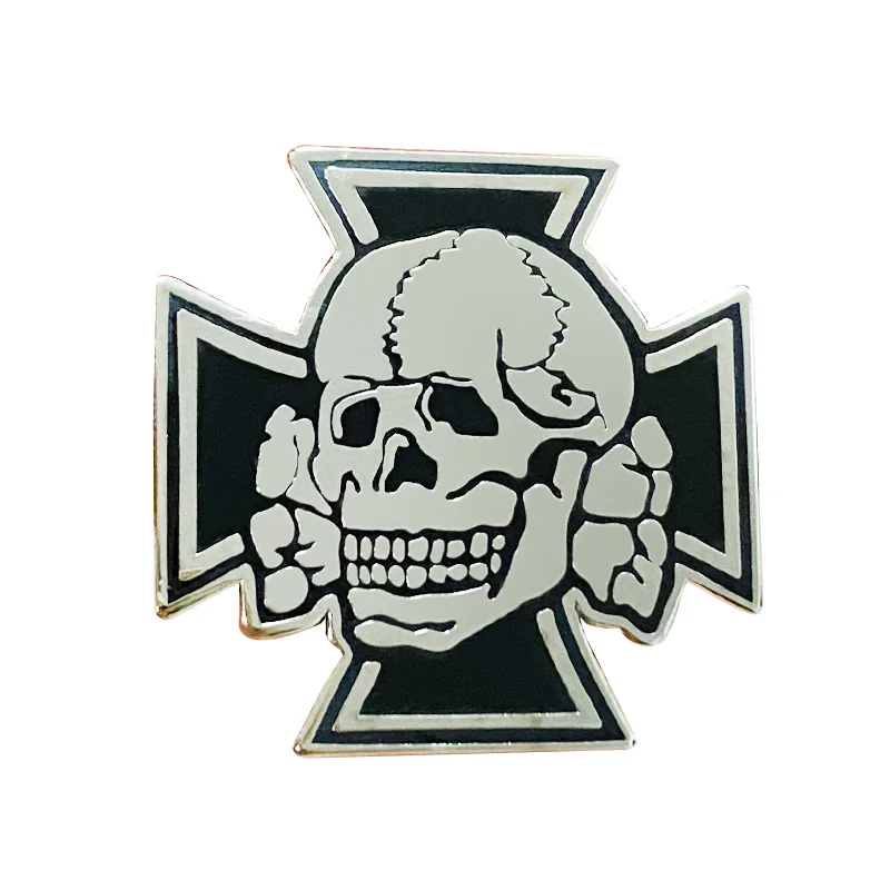 Немецкая металлическая брошь WW2 в виде черепа с крестом на лацкан значок офицера