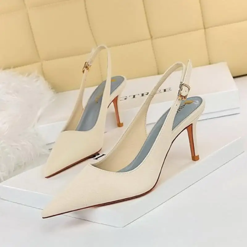 

Women Hollow Pumps High Heel Sandals Women Solid Color Buckle Strap Ladies Dress Shoes Female Sexy Business Party Lady Sandals