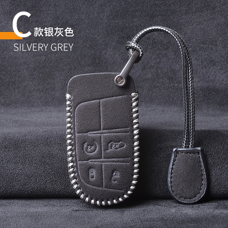 

Кожаный чехол для автомобильного ключа, защитный чехол для автомобильного ключа-цепочки для Jeep Grand Cherokee Chrysler 300C Renegade Fiat Freemont 2018
