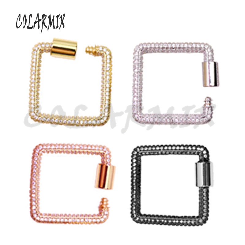 6Pcs Zircon Square clasp Pendants accessories for jewelry making mix kinds zircon pendant fashion women 50939 | Украшения и