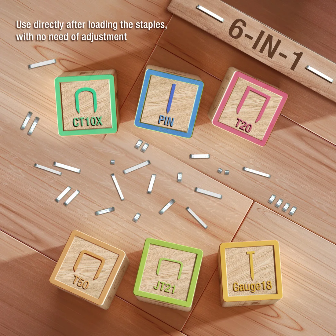 WORKPRO светильник службы гвоздя ружье 6 в 1 степлер ручной гвоздезабивной пистолет