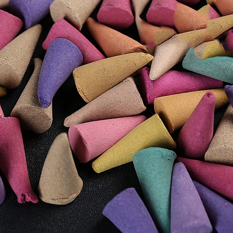 

300 шт. смешанные натуральные ароматы сандалового дерева зеленый чай Лаванда османтус Ароматические конусы для горелки для медитации йоги р...