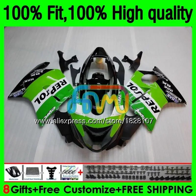 

CBR1100 XX For HONDA Blackbird CBR Repsol green 1100XX 02 03 05 06 07 132BS.78 CBR1100XX 2002 2003 2004 2005 2006 2007 Fairings