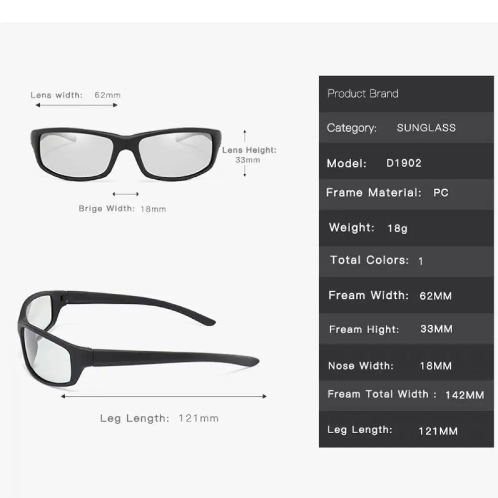 

2021 Square Photochromic Sunglasses Men Classic Polarized Glasses Women Chameleon Driving Goggle UV400 Oculos De Sol