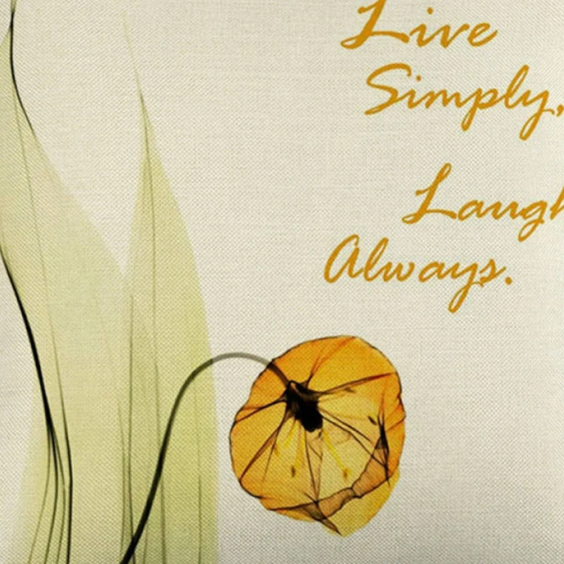 

Cushion Cover Green Leaves and Floral Throw Pillow Case Decorative Linen Single-Side Print Pillowcase for Home Sofa