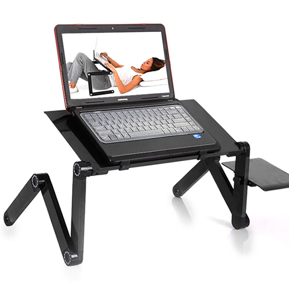 

Стол для ноутбука Регулируемый алюминиевый, эргономичный портативный компьютерный столик, поднос для телевизора, столик для компьютера, на...