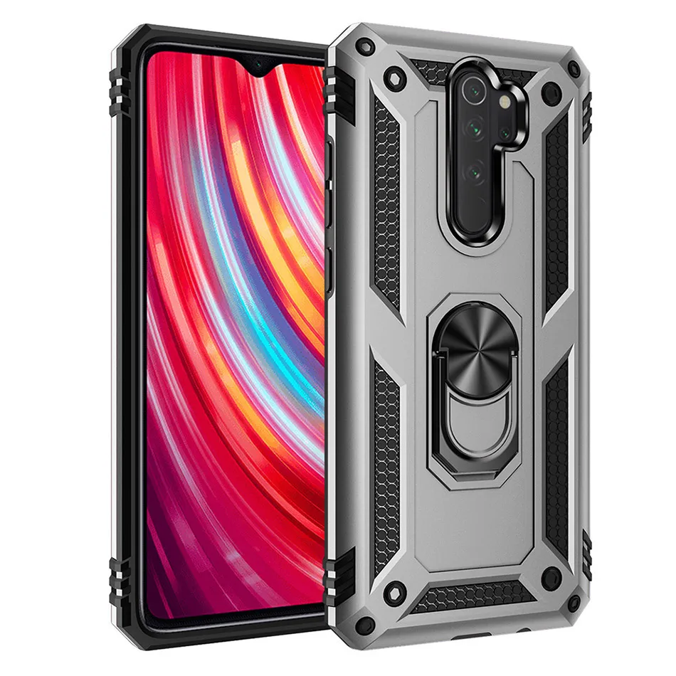 Противоударный защитный чехол для Redmi Note 8 7 pro, чехол для телефона Xiaomi Redmi 7 7A 9 9T CC9 CC9e K20 pro, силиконовый чехол с кольцом - Цвет: Silver