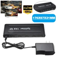 full hd 1080p video distributor portable 1 in 4 out switch box with usb power cable for offices shopping centers