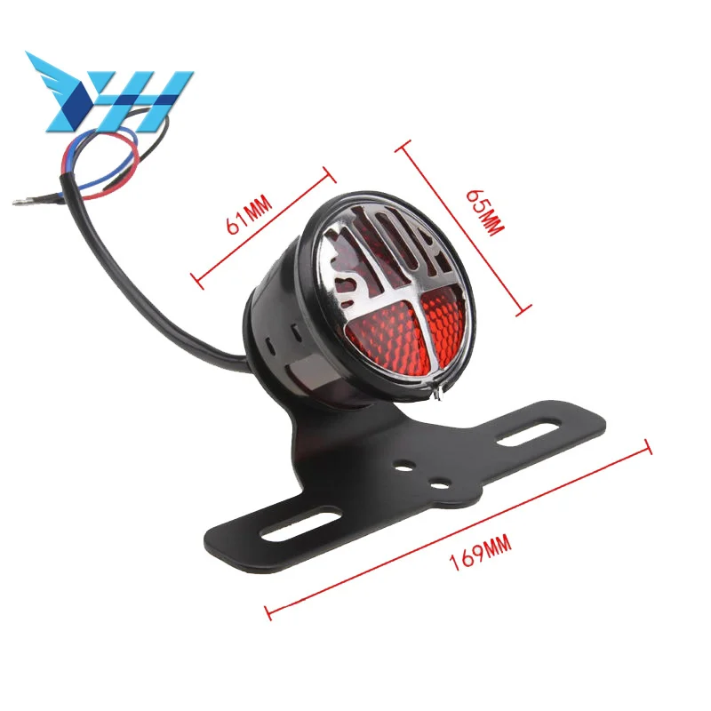 

Motorcycle LED Stop Tail Brake License Number Plate Light FOR Cafe Racer Custom KM