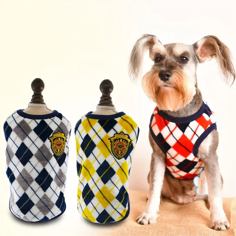 Повседневный флисовый жилет для собак щенков Одежда питомцев кошек футболка