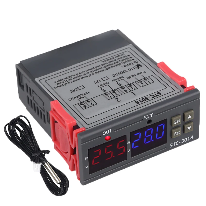 

For Stc-3018 Digital Temperature Humidity Meter 110-220V 10A Thermostat Dual Display Thermometer Hygrometer Controller Adjustabl