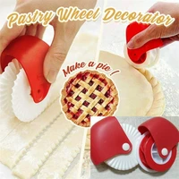 kitchen pizza pastry lattice cutter pastry pie decor plastic cutter wheel roller for pizza pastry pie crust baking cutter tools