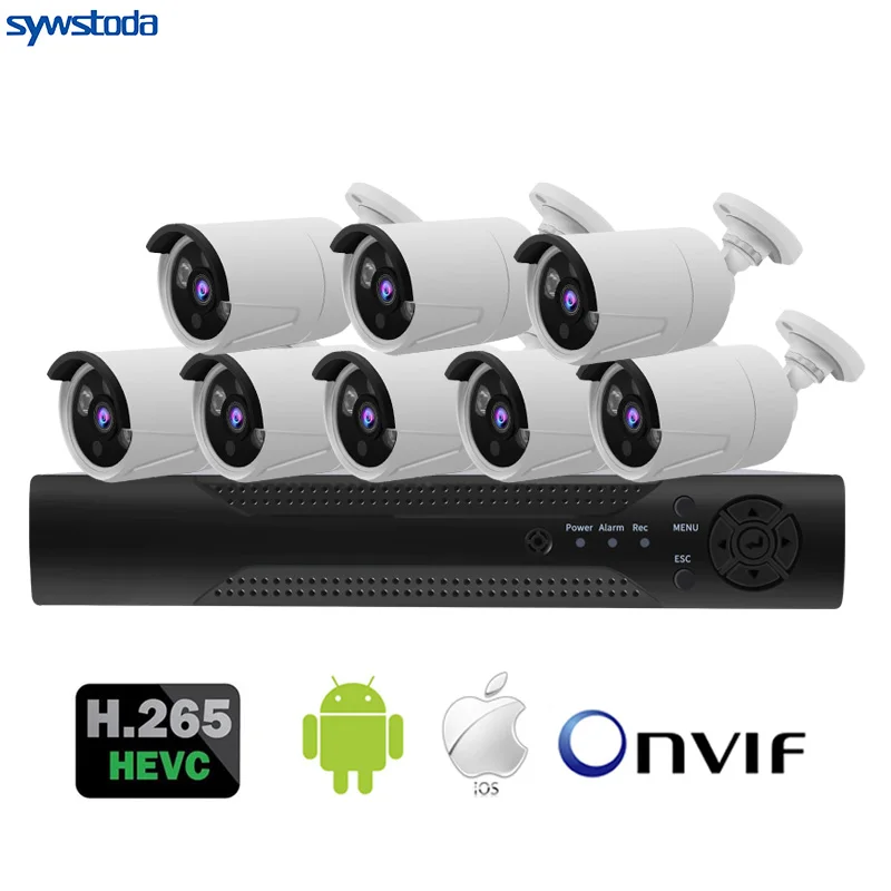 Камера видеонаблюдения 4 канала 2 МП POE NVR 1080P IP ИК ночное видение детектор движения