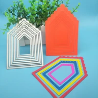 new 5 layer flag shaped photo frame metal cutting dies diy scrapbook card making embossing crafts photo album decoration