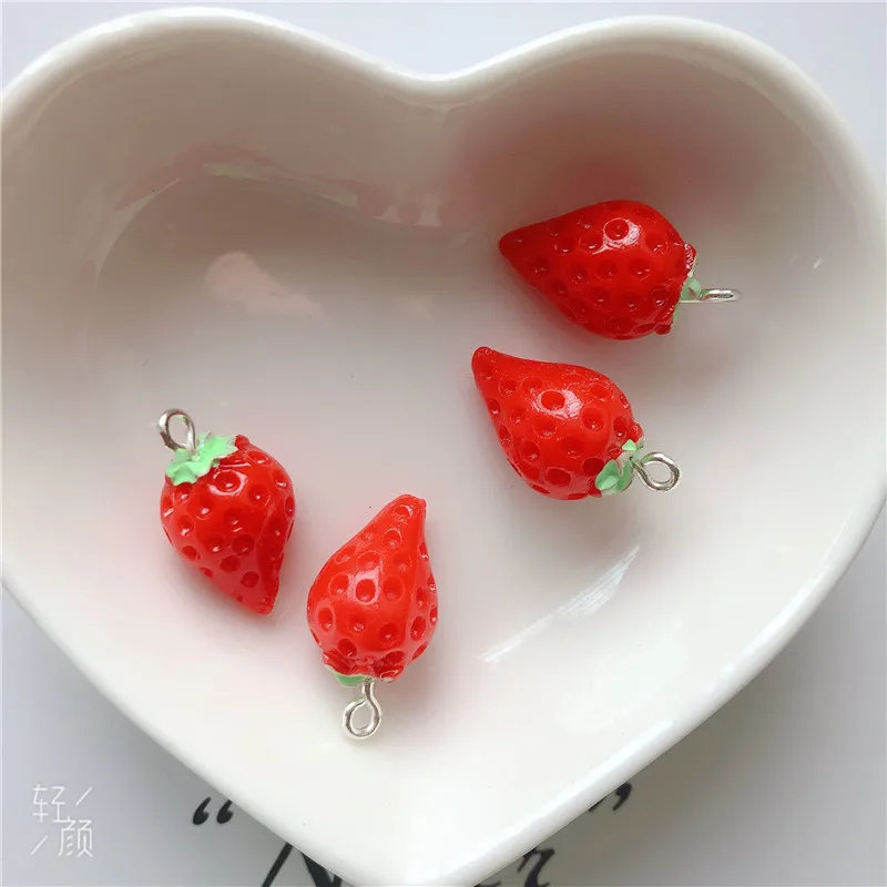Пластиковые 3D шт./упак. амулеты &quotКлубника&quot для сережек сделай сам 10 Подвеска