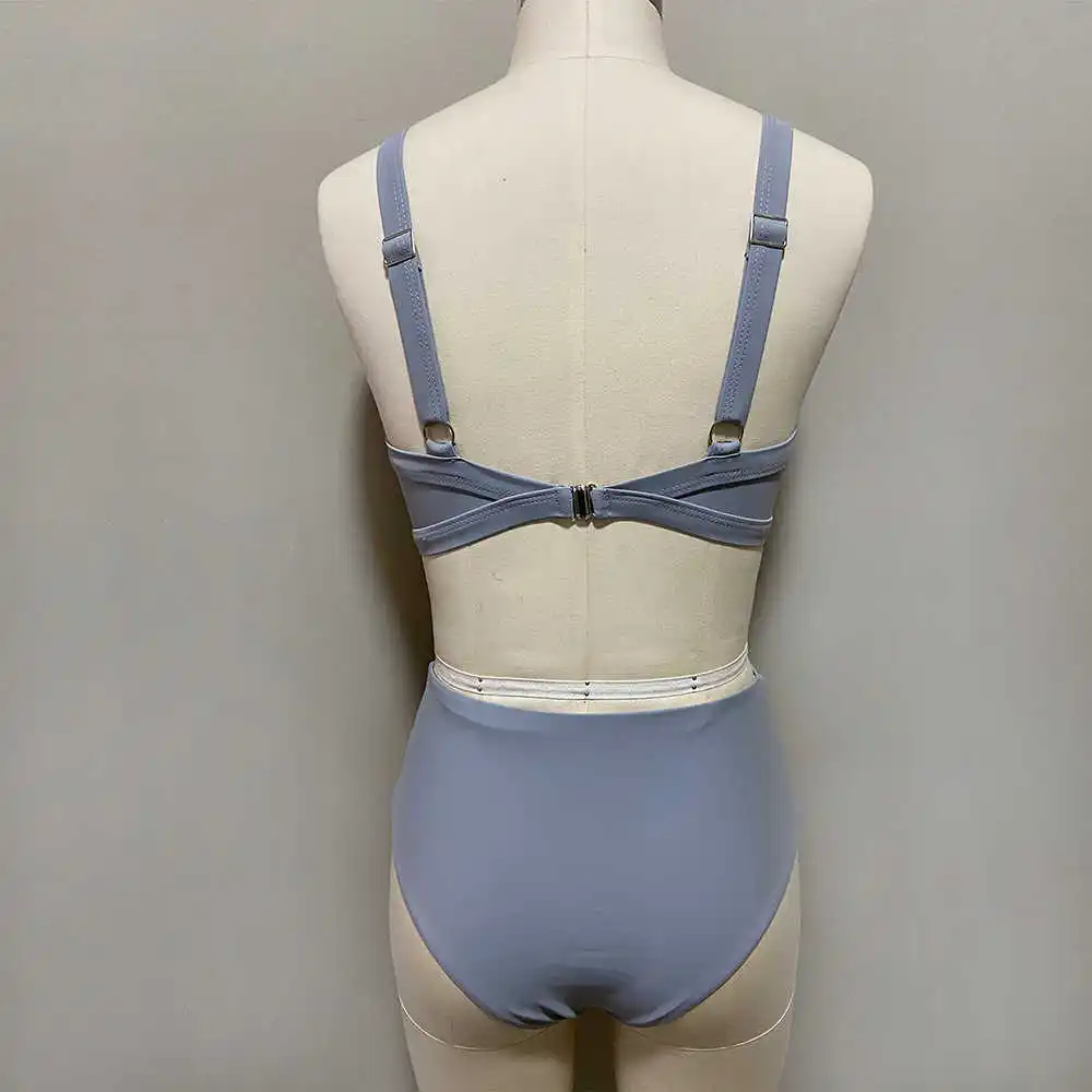 

Vitality Solid Sexy Bikini High Waist Bikinis 2021 Hot Sale Straps Padded Bra Swimsuit Female Swimwear Women Brazilian Biquini