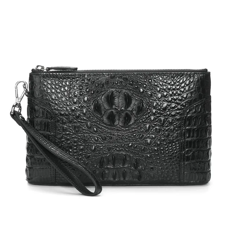 Alligator Skin Men Business Briefcase Genuine Leather Fashion Clip Bag High Quality Clutch Bag Luxury Casual Messenger Handbags