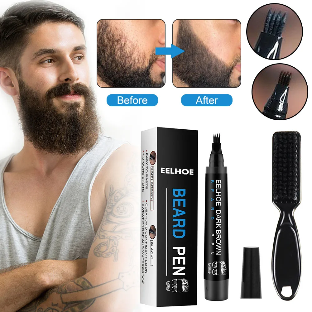 

Beard Filling Pen Kit Beard Pencil Filler Waterproof Moustache Pen Beard Brush Beard Enhancer Moustache Coloring Shaping Tools