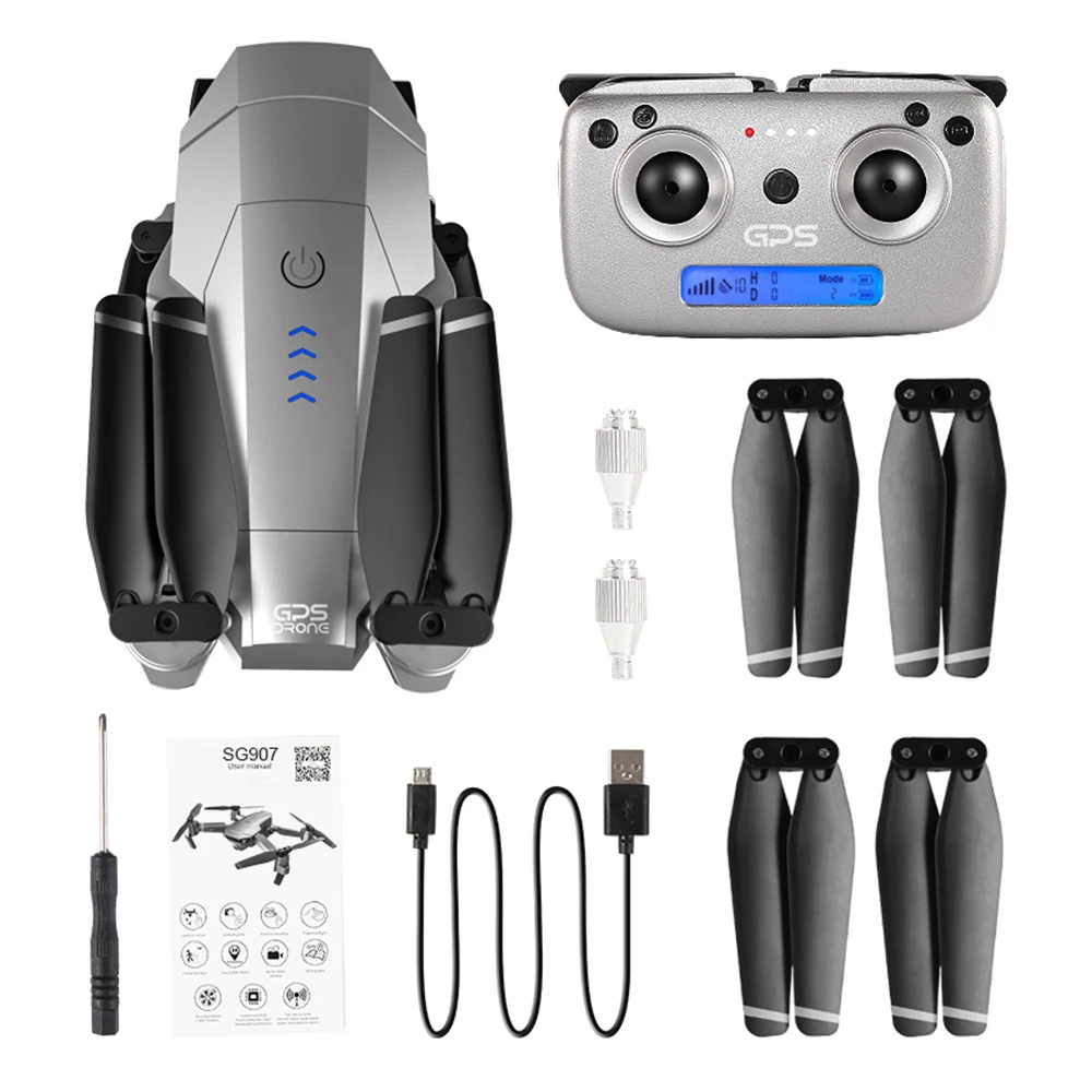 SG907 Дрон с GPS с 4K HD Двойная камера широкий угол 5G wifi FPV RC Квадрокоптер складные дроны Профессиональные с GPS следуем за мной
